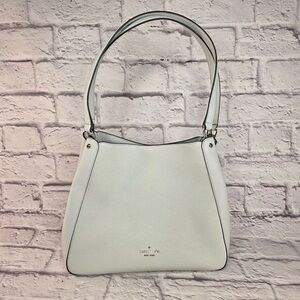 Kate Spade Leila Triple Medium Compartment Leather Shoulder Purse Lime Sherbert